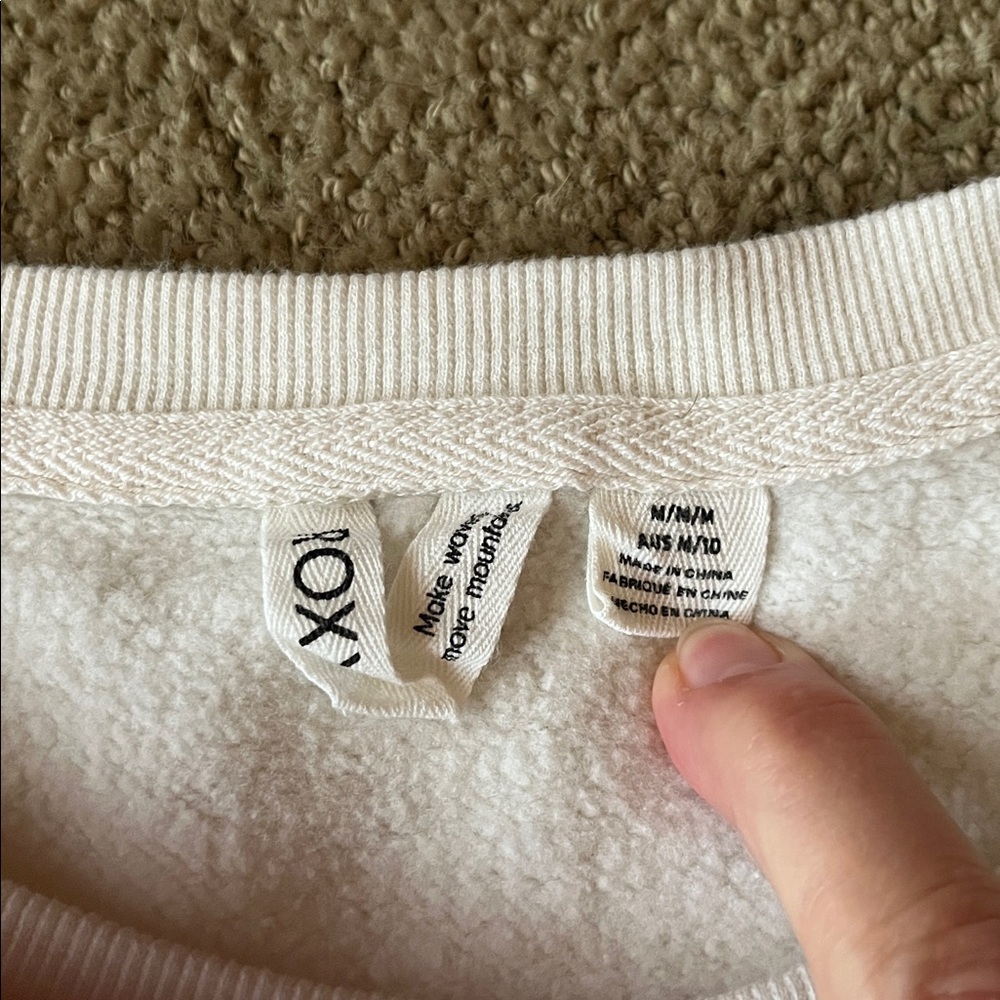 Roxy Cream Sweatshirt with Orange Hibiscus - Picture 4 of 5
